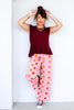Selena Wine Short Sleeve Top