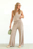 Mariah Polka Dot Soft Mocha Flare Pant Set
