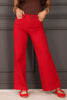 Meg High Rise Ruby Red Wide Leg Jean