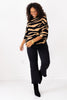 Pamela Tan & Black Tiger Short Sleeve Sweater