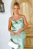 Linny Sage Cowl Neck Lace Detail Camisole