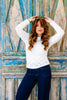 Molly Bracken Off White Long Sleeve Layering Top