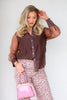 Insight Brown Long Sleeve Blouse