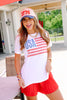 USA Flag Graphic White Short Sleeve Tee