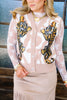 On The Prowl Taupe Sequin Tiger Sweater Vest