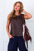 Drella Brown Leopard Sleeveless Top