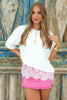 Lydia Off White Short Sleeve Top