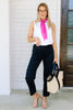 Foxcroft Elaine Black Scallop Hem Capri Pant