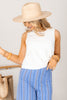 Z Supply Sloane White Linen Sleeveless Top