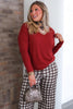 Take Me Home Rust Long Sleeve Top