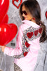 TWT Zoey Pink & Red Heart Button Down Blouse