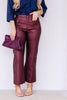 Meggie Cabernet Metallic Flare Leg Pants
