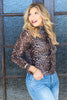 Have It All Brown Leopard Print Long Sleeve Blouse
