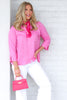 Foxcroft Agnes Cosmo Pink Linen Blouse