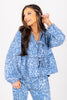Abbie Calgary Blue Long Sleeve Blouse