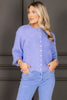 Hour of Night Periwinkle Long Sleeve Button Down Top