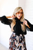 Tribal Black Button Up Long Sleeve Blouse