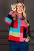 Around the World Color Block Long Sleeve Sweater