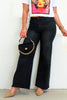 Sutton Black Wash Zebra Rhinestone Wide Leg