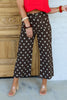 Sutton Cocoa Cream Polka Dot Cropped Wide Leg Pant