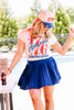 DOORBUSTER Moments Before High Waisted Pleated Navy Lined Mini Skort
