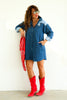 So It Goes Denim Long Sleeve Mini Dress
