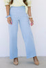 Erin High Waisted Antique Wash Chalk Blue Wide Leg Jean