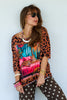 TWT® Aria Cheetah Print 3/4 Sleeve Top