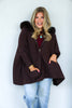 MITCHIE'S Aimee Brown Fox Fur Poncho