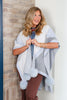 MITCHIE'S Trudy Baby Blue Knitted Fox Fur Poncho