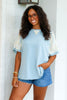 Quinn Light Blue Short Sleeve Top