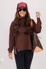 Bexie Chocolate Oversized Long Sleeve Turtleneck Top