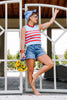 On Repeat Blue Striped Sleeveless Top