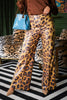 Emily McCarthy Rhett Leopard Faux Leather Wide Leg Pant