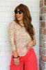 TWT® Party Time Multi Dot Long Sleeve Layering Top