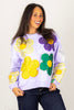 Queen Of Sparkles Lavender Mardi Gras Rhinestone Floral Sweatshirt