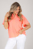 All About You Neon Pink Short Sleeve Blouse