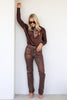 Payne Bronze Metallic Flare Leg Pants