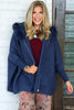 MITCHIE'S Aimee Denim Fox Fur Poncho