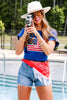 American Flag Light Navy Short Sleeve Tee