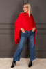 Amira Red Scarf Poncho