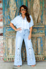 Something More Baby Blue Short Sleeve Blouse