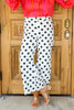Scene Setter Classic Polka Dot Ivory Wide Leg Pant