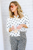 Margo Beige & Black Polka Dot 3/4 Sleeve Blouse
