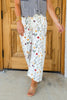 Sutton Floral Off White Ankle Crop Pant