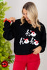 Ho Ho Ho Black Long Sleeve Sweater