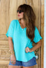 Take You There Turquoise Short Sleeve Top