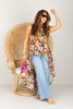 Laura Floral Black Mix High Low Halter Top