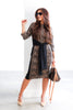 Joseph Ribkoff Black & Beige Long Sleeve Mini Dress