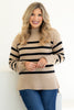 Ferris Striped Beige & Black Long Sleeve Sweater